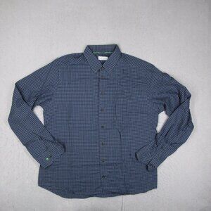 Eton Dress Shirt Mens 44 XL Contemporary Blue Check Button Up Long Sleeve Work